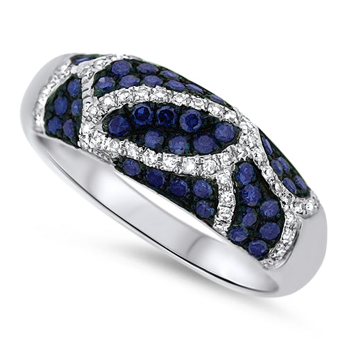 Blue & White Diamond Fashion Ring